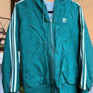 Adidas Green Jacket with White Stripes (men’s small)